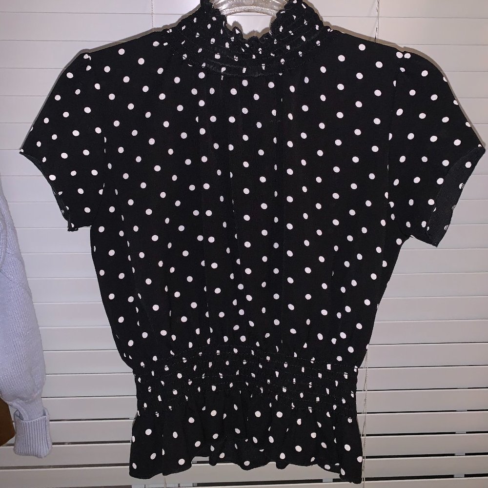 Black and White Polka Dot Blouse